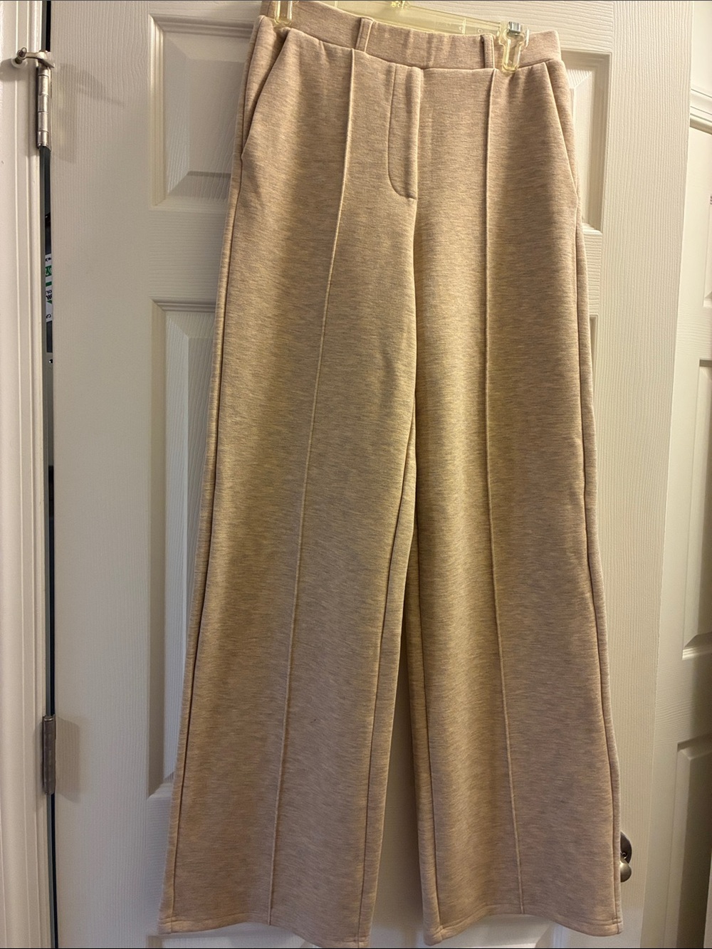 OGL Wide-Leg Pants in Beige Heather